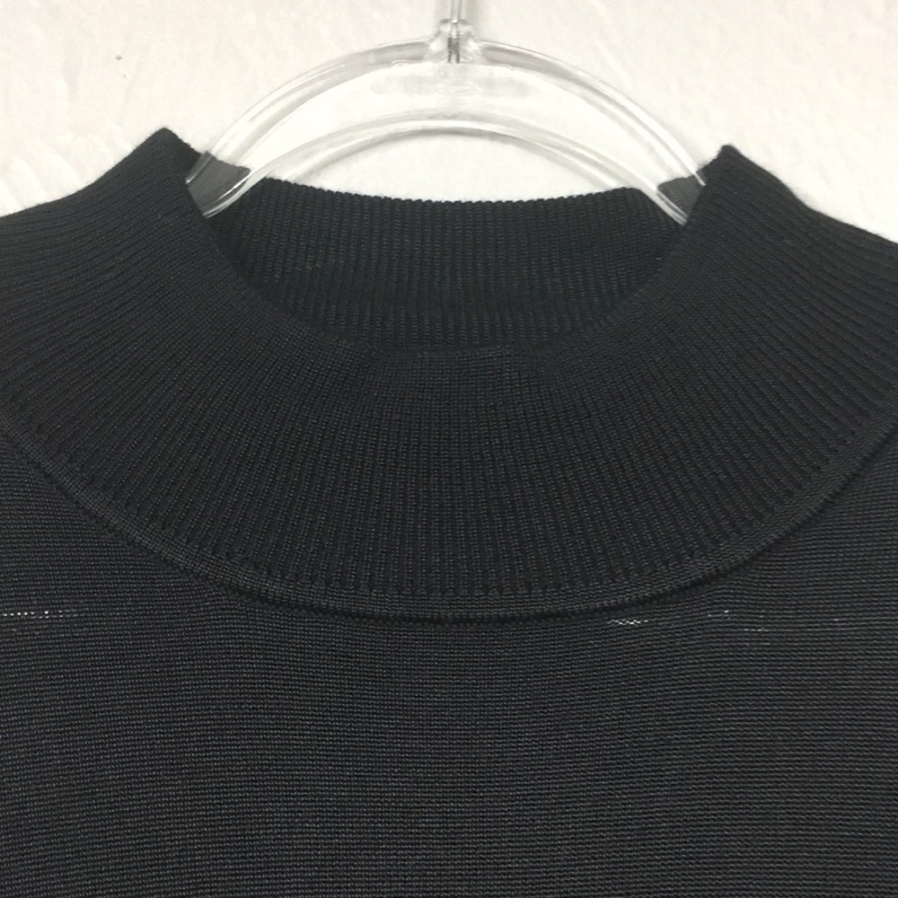 CeCe Black Bow Sleeve Mock Neck Sweater Dress XL - Picture 8 of 12